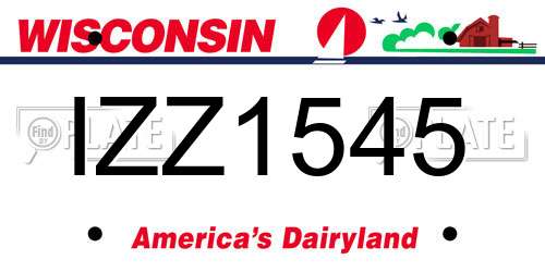 IZZ1545 Wisconsin License Plate