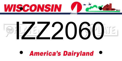 IZZ2060 Wisconsin License Plate