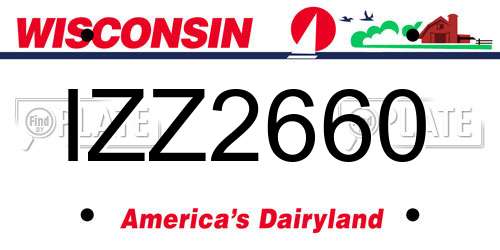 IZZ2660 Wisconsin License Plate