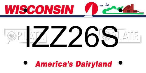 IZZ26S Wisconsin License Plate