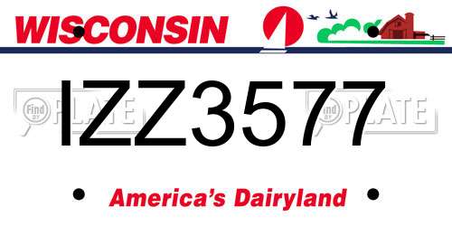 IZZ3577 Wisconsin License Plate