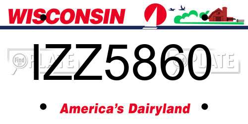 IZZ5860 Wisconsin License Plate