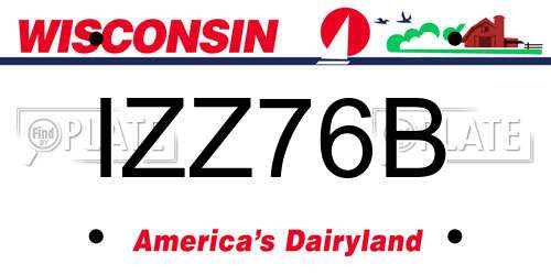 IZZ76B Wisconsin License Plate