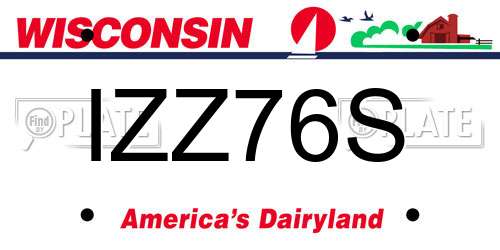 IZZ76S Wisconsin License Plate