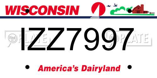 IZZ7997 Wisconsin License Plate