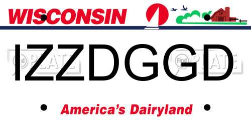 IZZDGGD Wisconsin License Plate