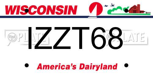 IZZT68 Wisconsin License Plate