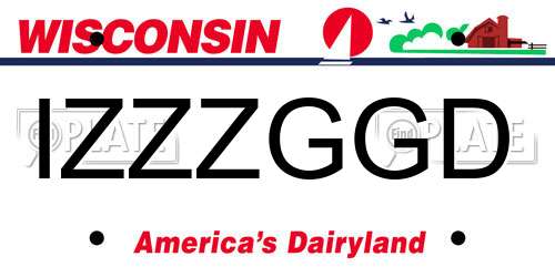 IZZZGGD Wisconsin License Plate