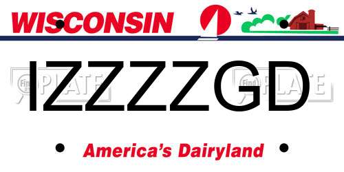 IZZZZGD Wisconsin License Plate