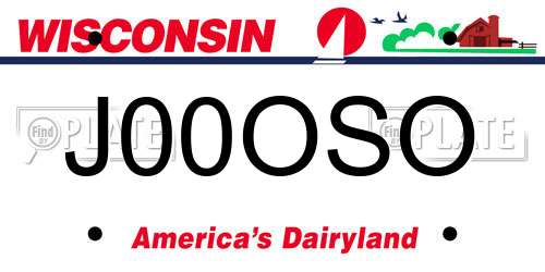 J00OSO Wisconsin License Plate