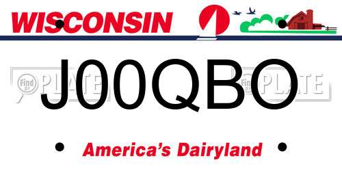 J00QBO Wisconsin License Plate