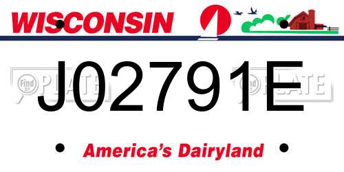 J02791E Wisconsin License Plate