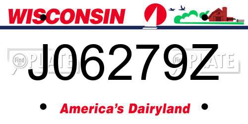 J06279Z Wisconsin License Plate