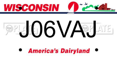 J06VAJ Wisconsin License Plate