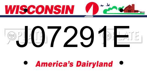 J07291E Wisconsin License Plate