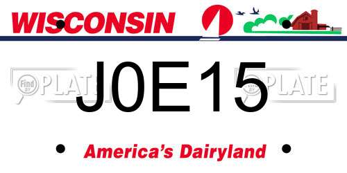 J0E15 Wisconsin License Plate