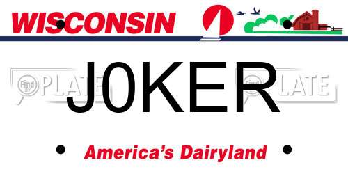 J0KER Wisconsin License Plate