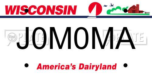 J0M0MA Wisconsin License Plate