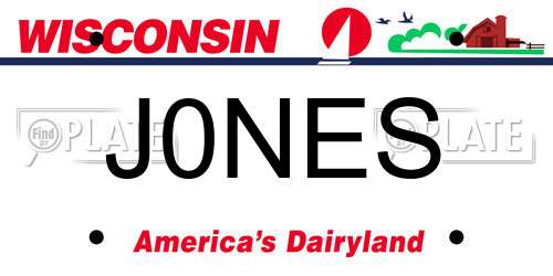 J0NES Wisconsin License Plate