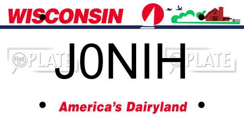 J0NIH Wisconsin License Plate
