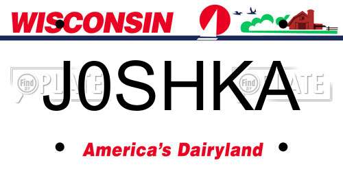 J0SHKA Wisconsin License Plate