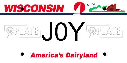 J0Y Wisconsin License Plate