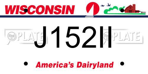 J152II Wisconsin License Plate