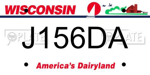 J156DA Wisconsin License Plate