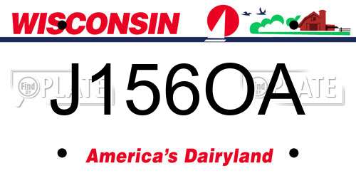 J156OA Wisconsin License Plate