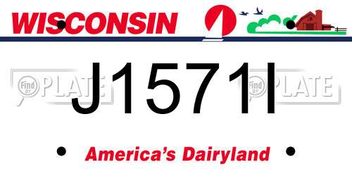 J1571I Wisconsin License Plate