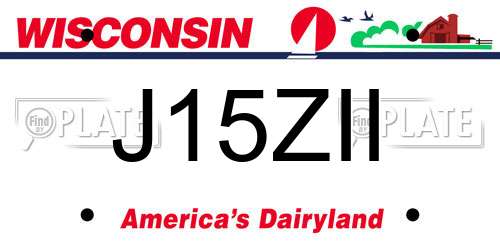 J15ZII Wisconsin License Plate