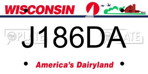 J186DA Wisconsin License Plate