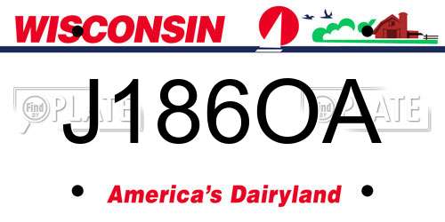 J186OA Wisconsin License Plate