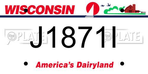 J1871I Wisconsin License Plate