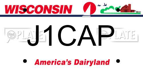 J1CAP Wisconsin License Plate