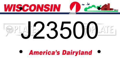 J23500 Wisconsin License Plate