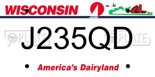 J235QD Wisconsin License Plate