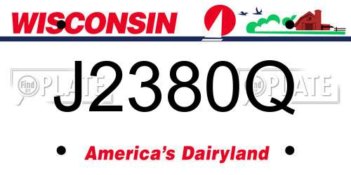J2380Q Wisconsin License Plate