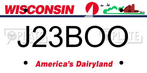 J23BOO Wisconsin License Plate