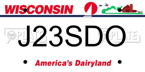 J23SDO Wisconsin License Plate