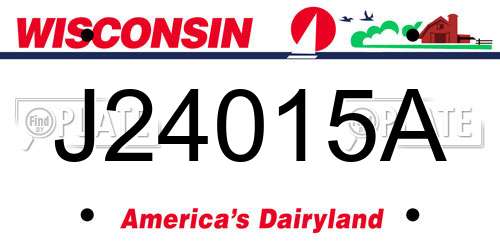 J24015A Wisconsin License Plate