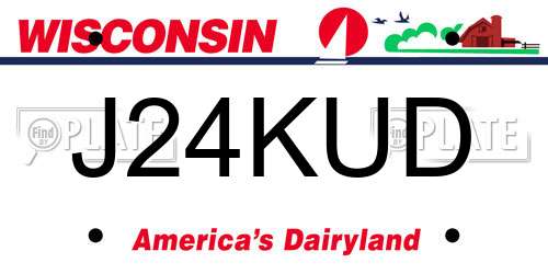 J24KUD Wisconsin License Plate