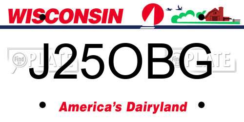 J25OBG Wisconsin License Plate