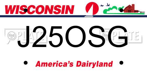 J25OSG Wisconsin License Plate