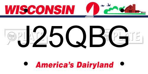 J25QBG Wisconsin License Plate