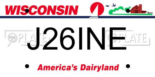 J26INE Wisconsin License Plate