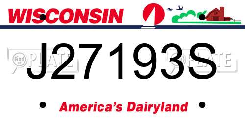 J27193S Wisconsin License Plate