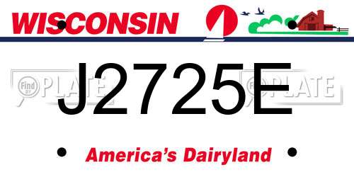 J2725E Wisconsin License Plate