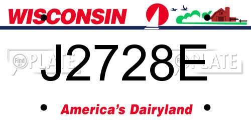 J2728E Wisconsin License Plate