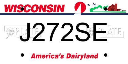 J272SE Wisconsin License Plate